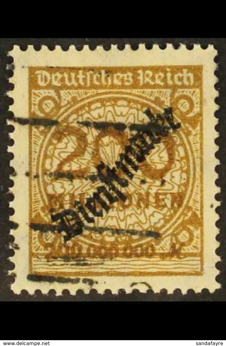OFFICIAL 1923 200mio Yellow-brown "Dienstmarke" Overprint (Michel 83a, SG O343), Fine Used, Expertized Peschl & Infla Be - Other & Unclassified