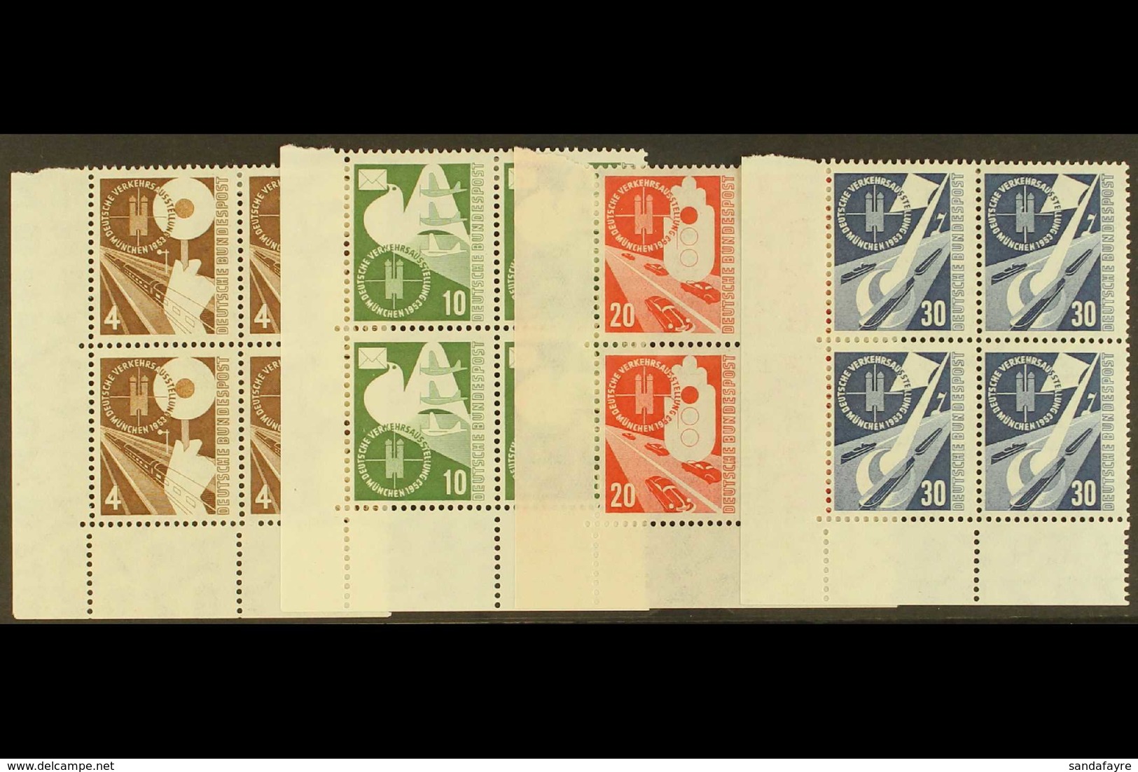 1953 Transport Exhibition Complete Set (Michel 167/70, SG 1093/96), Superb Mint (lower Pairs Never Hinged) Lower Left Co - Sonstige & Ohne Zuordnung