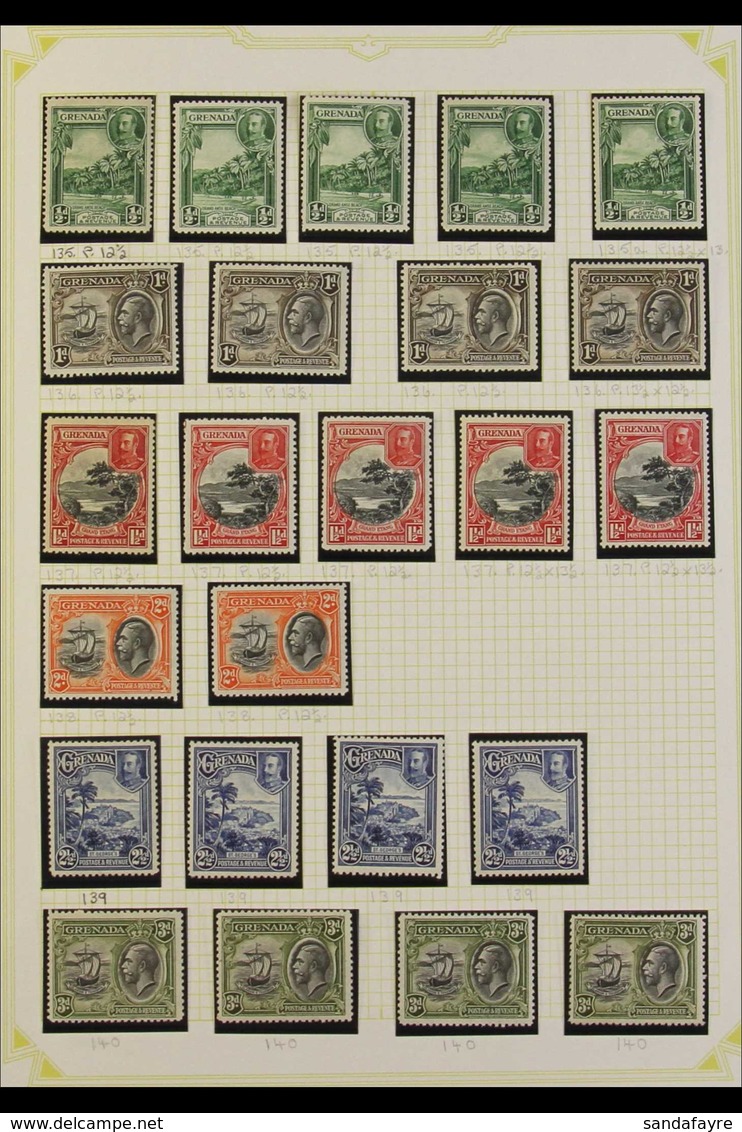 1934 PICTORIAL ISSUE Attractive Mint Collection With Some Duplication For Perf Types Including ½d Green Perf 12½ X 13½ P - Grenada (...-1974)