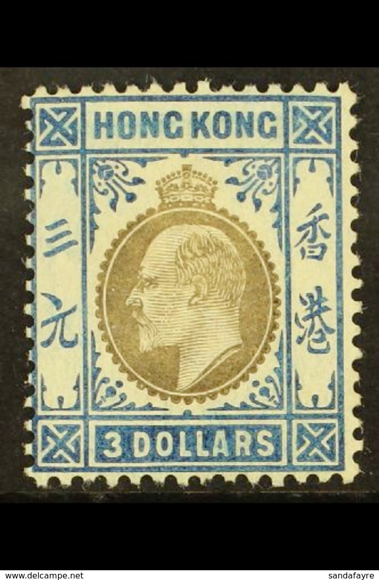 1904 $3 Slate And Dull Blue, Ed VII Wmk MCA, SG 88, Fresh Mint, Light Colour Bleed In Top Panel Otherwise Fine. For More - Sonstige & Ohne Zuordnung