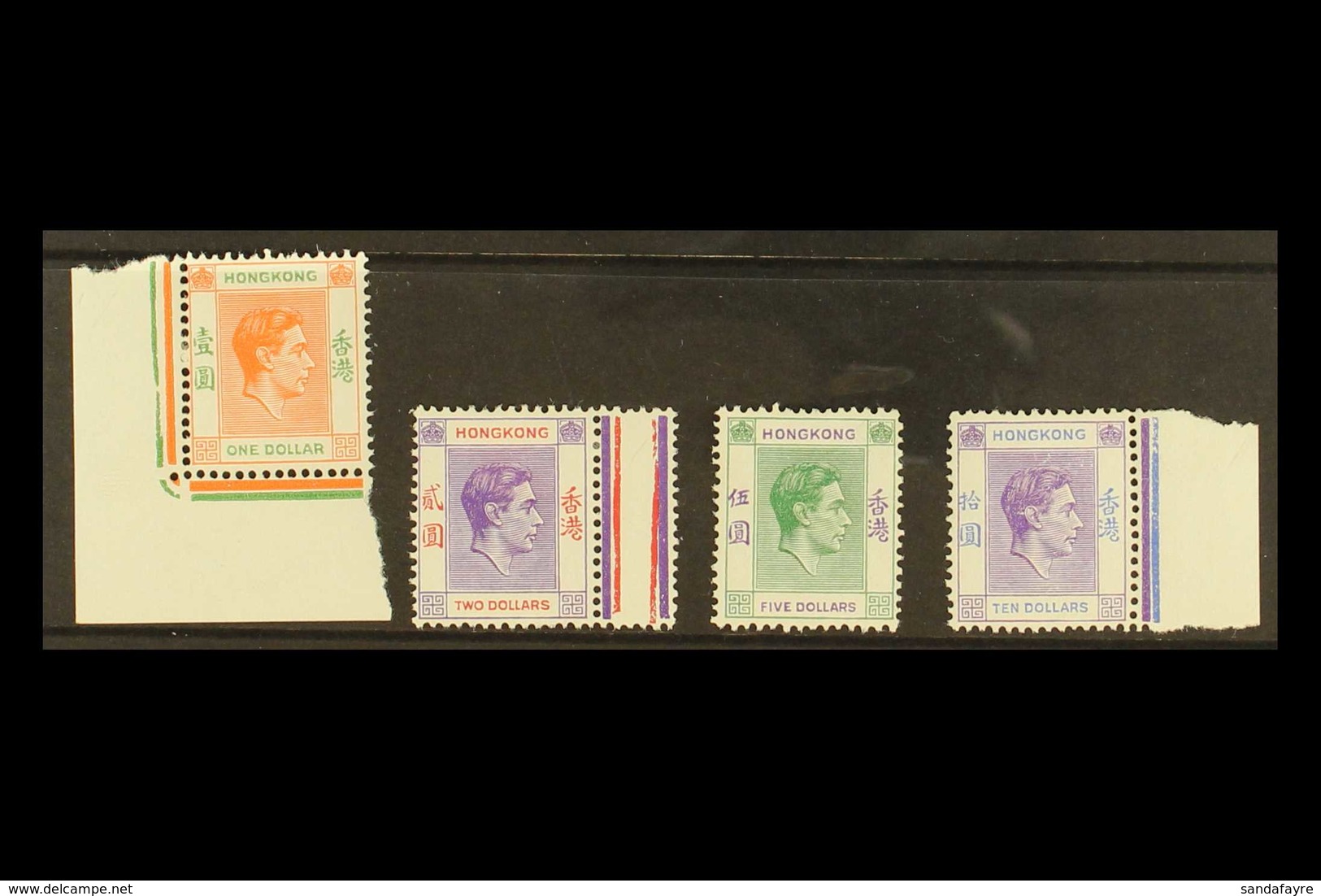 1946 Ordinary Paper $1, $2, $5 And $10, SG 156, 158, 160, 162, Fine Mint, All But $5 With Sheet Margins. (4 Stamps) For  - Sonstige & Ohne Zuordnung