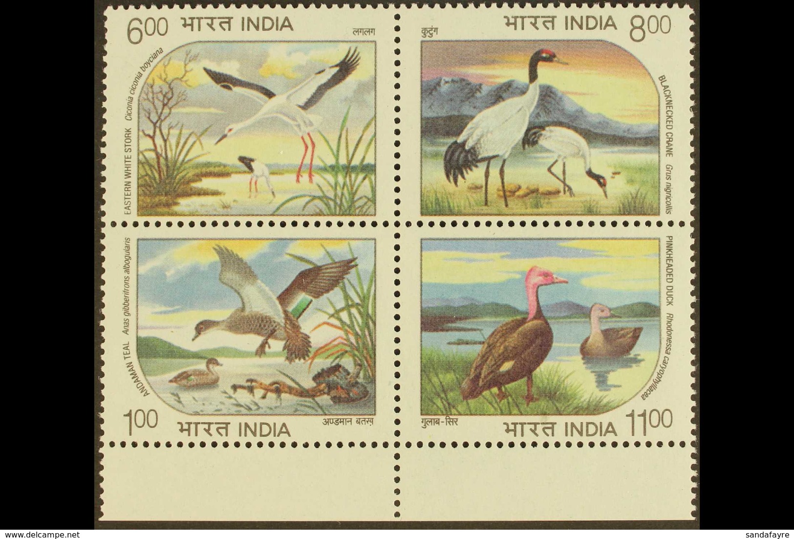 1994 Endangered Water Birds SE-TENANT BLOCK Of 4, SG 1603a, Very Fine Never Hinged Mint, Fresh. (4 Stamps) For More Imag - Sonstige & Ohne Zuordnung