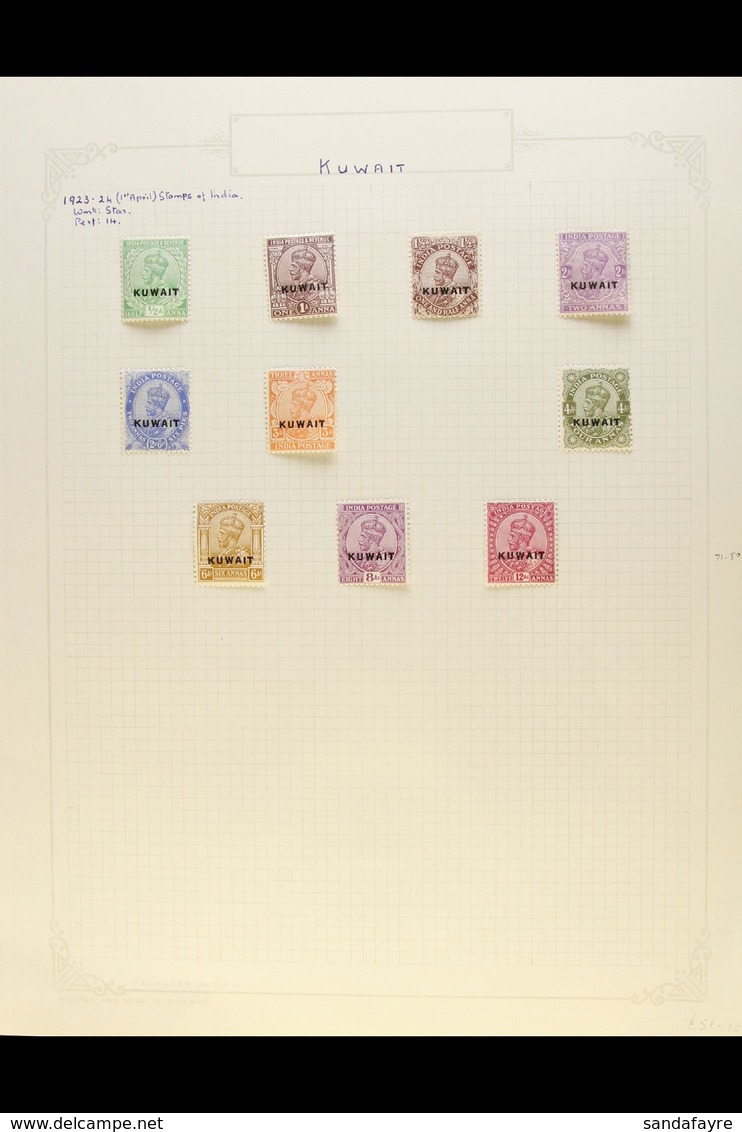 1923-58 FINE MINT COLLECTION ON PAGES Incl. 1923-24 To 12a, 1929-37 To 8a, 1945 White Background Set, 1948-49 Set, 1948  - Koweït