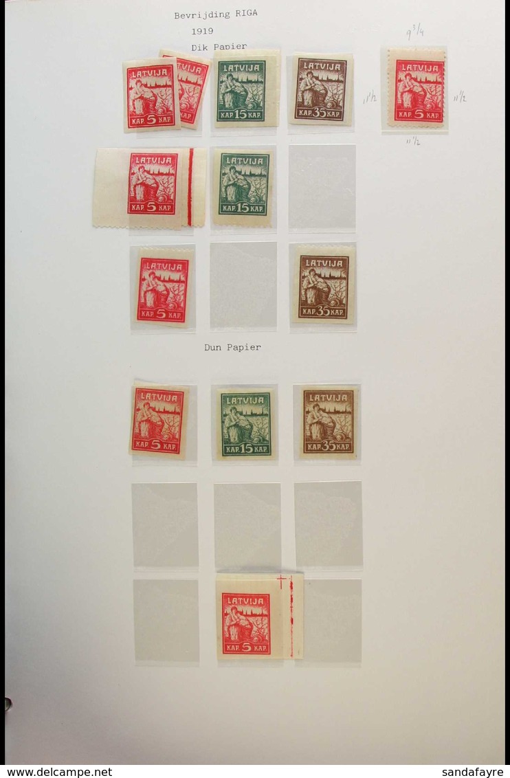 1919 TO 1940 SEMI - SPECIALIZED COLLECTION. IN 3 BINDERS. A Delightful Collection Of Mint (much Never Hinged) And Used S - Lettland
