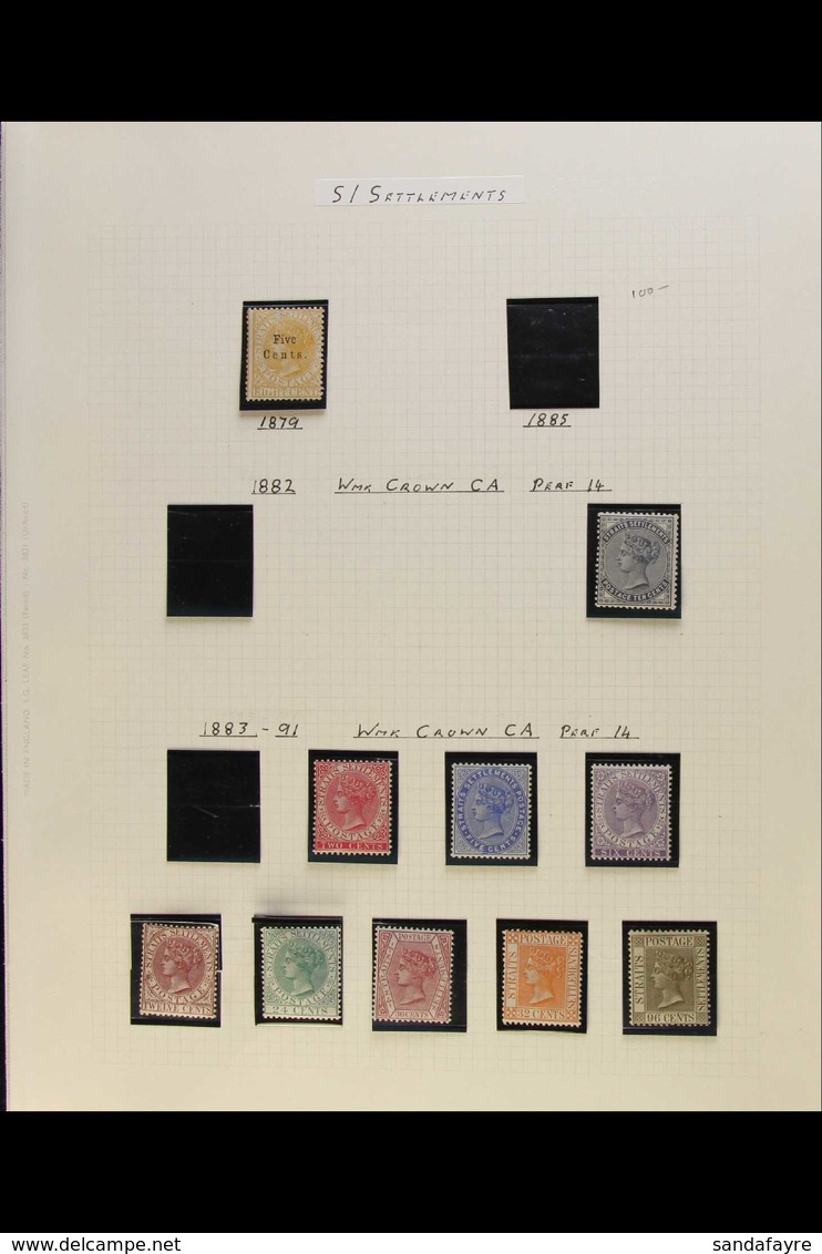 1879 - 1892 FRESH MINT COLLECTION Attractive Collection Of Mint Stamps In Mounts Written Up And Identified On Pages Incl - Straits Settlements