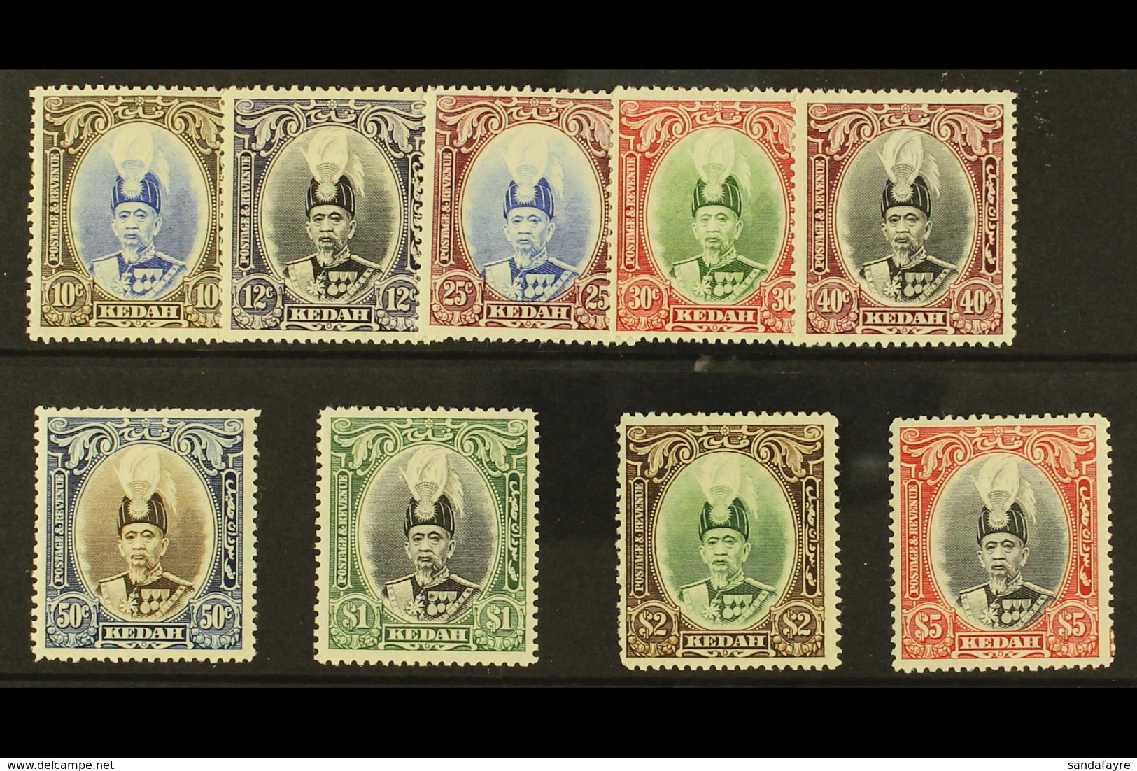 KEDAH 1937 Sultan Set, SG 60/68, Very Fine Mint. (9 Stamps) For More Images, Please Visit Http://www.sandafayre.com/item - Otros & Sin Clasificación