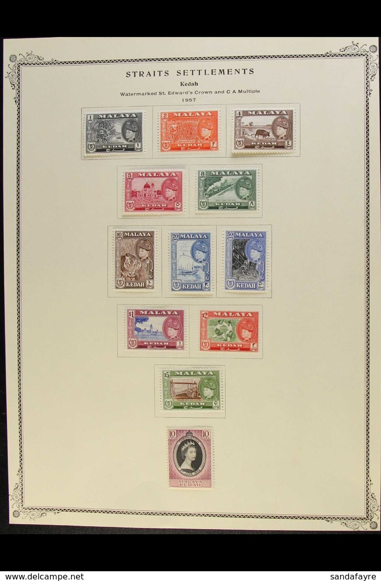 KEDAH 19953-1971 COMPLETE VERY FINE MINT COLLECTION On Pages, All Different, Inc 1957 Set, 1959-62 Set ($5 Is NHM) Etc.  - Other & Unclassified