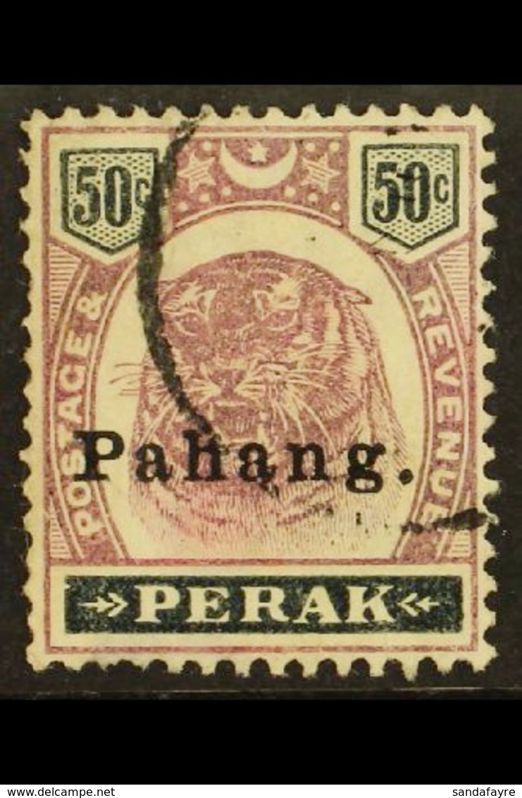 PAHANG 1898 50c Dull Purple And Greenish Black, SG 21, Finely Used, Short Perf At Left. For More Images, Please Visit Ht - Sonstige & Ohne Zuordnung