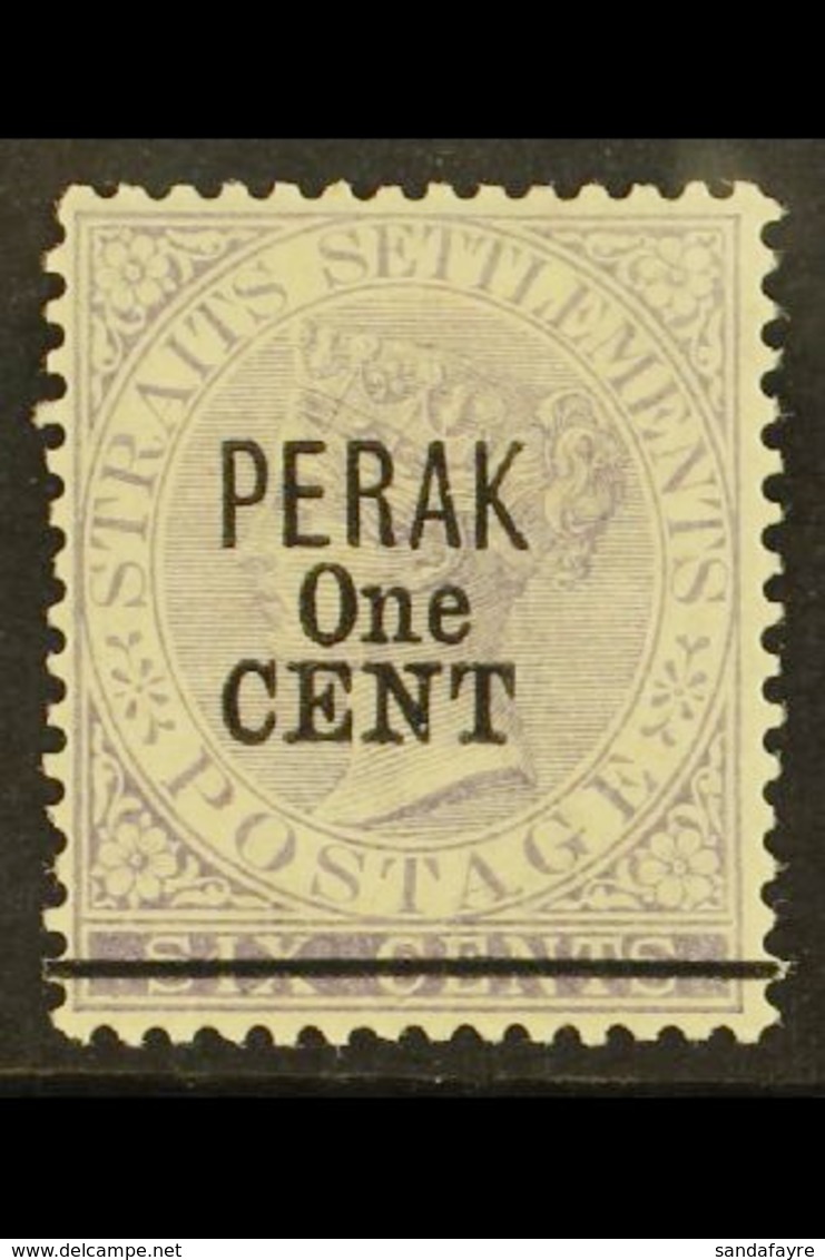 PERAK 1891 1c On 6c Lilac (Type 33), SG 45, Very Fine Mint. For More Images, Please Visit Http://www.sandafayre.com/item - Other & Unclassified