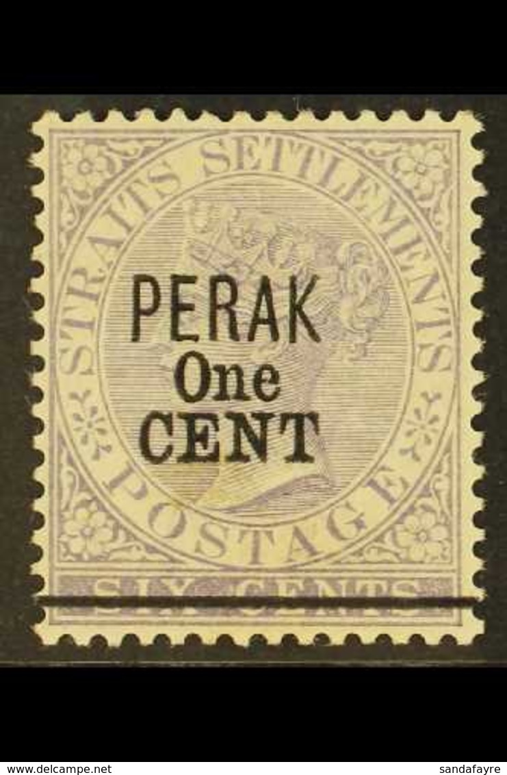 PERAK 1891 1c On 6c Lilac, SG 45, Very Fine Mint. For More Images, Please Visit Http://www.sandafayre.com/itemdetails.as - Sonstige & Ohne Zuordnung