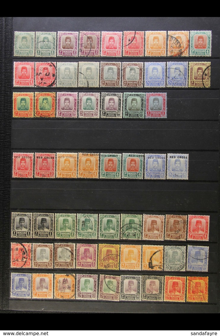 TRENGGANU 1910-1955 MINT & USED COLLECTION On A Stock Page. Includes 1910-19 All Mint Values To $1 & Used Range To 10c,  - Sonstige & Ohne Zuordnung