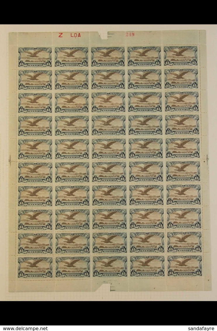 1927-32 AIR POST COMPLETE SHEETS An ALL DIFFERENT Selection Of Early Air Post Issues In Complete Never Hinged Mint Sheet - Mexiko