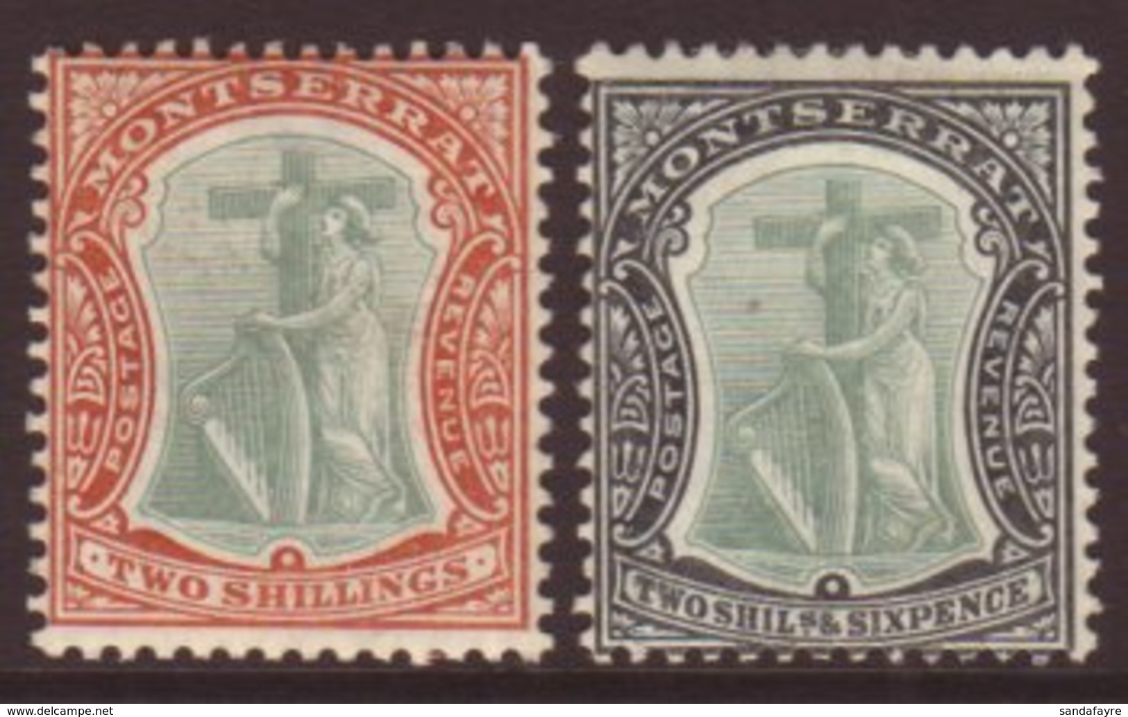 1908 2s Green And Orange & 2s6d Green And Black, SG 31/32, Very Fine Mint. (2 Stamps) For More Images, Please Visit Http - Montserrat