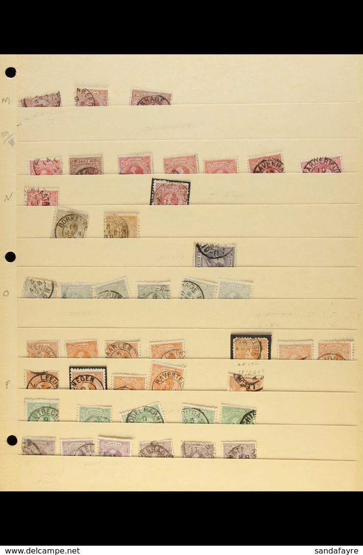 POSTMARKS - SMALL ROUND CANCELS 19th Century Accumulation On Stockleaves, Generally Arranged By Issue/value. An Attracti - Otros & Sin Clasificación