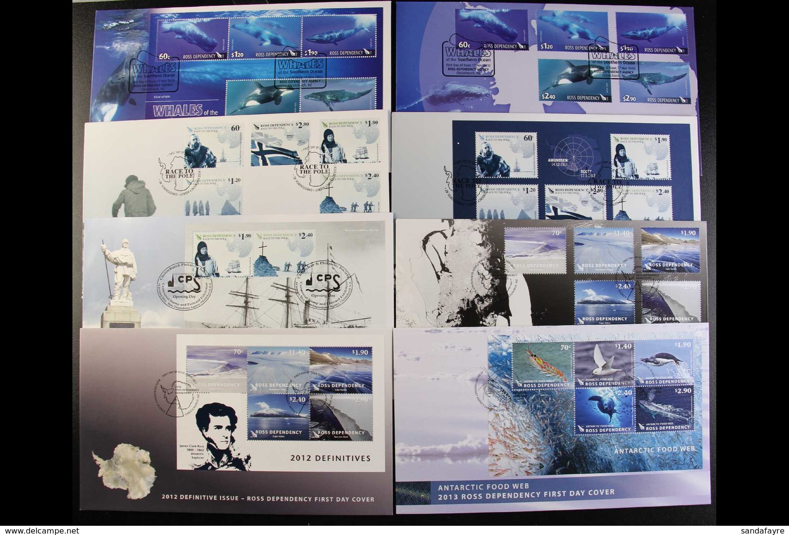 ROSS DEPENDENCY 2010-2015 FIRST DAY COVERS. Complete Run Of All Different Illustrated Unaddressed Fdc's, Inc 2010 Whales - Sonstige & Ohne Zuordnung