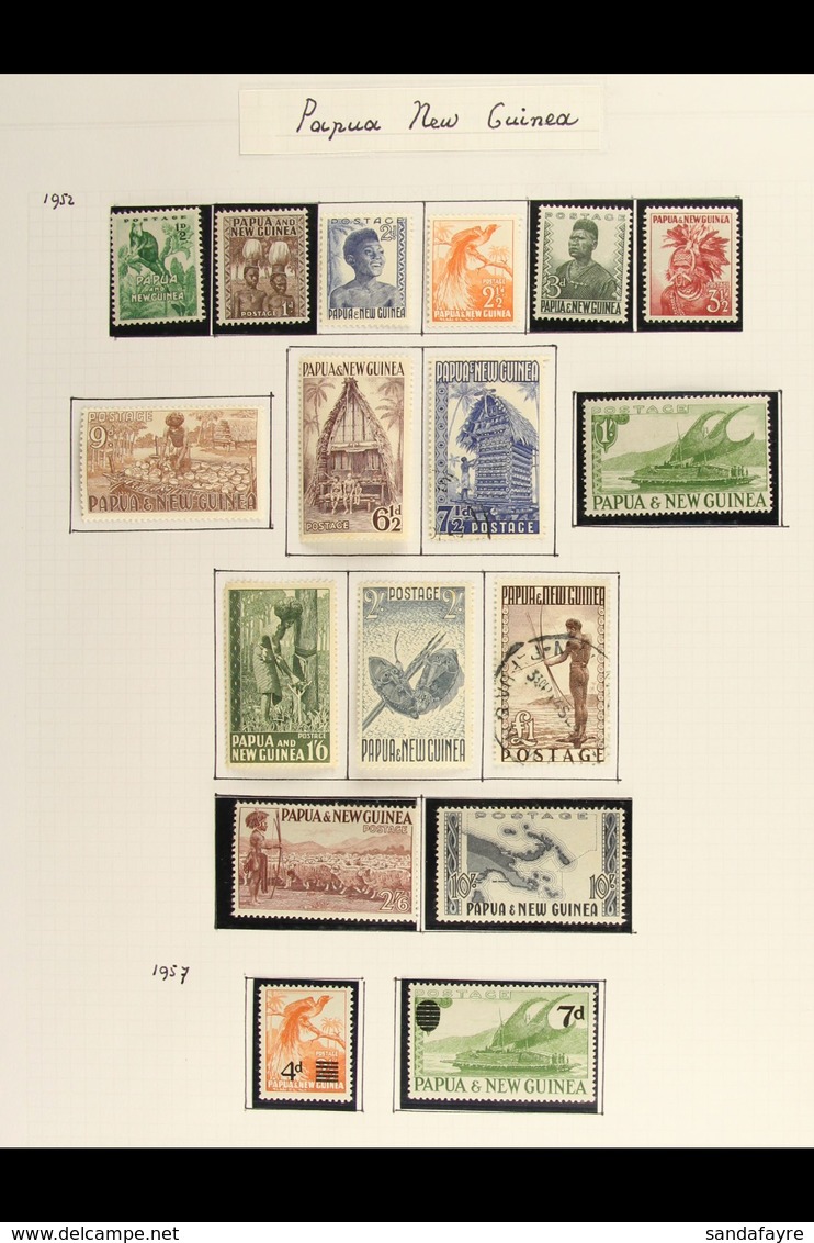 1952-74 All Different Mint Or Used Collection On Album Pages, Includes 1952-58 Set Complete To 10s Mostly Mint Plus £1 U - Papua-Neuguinea