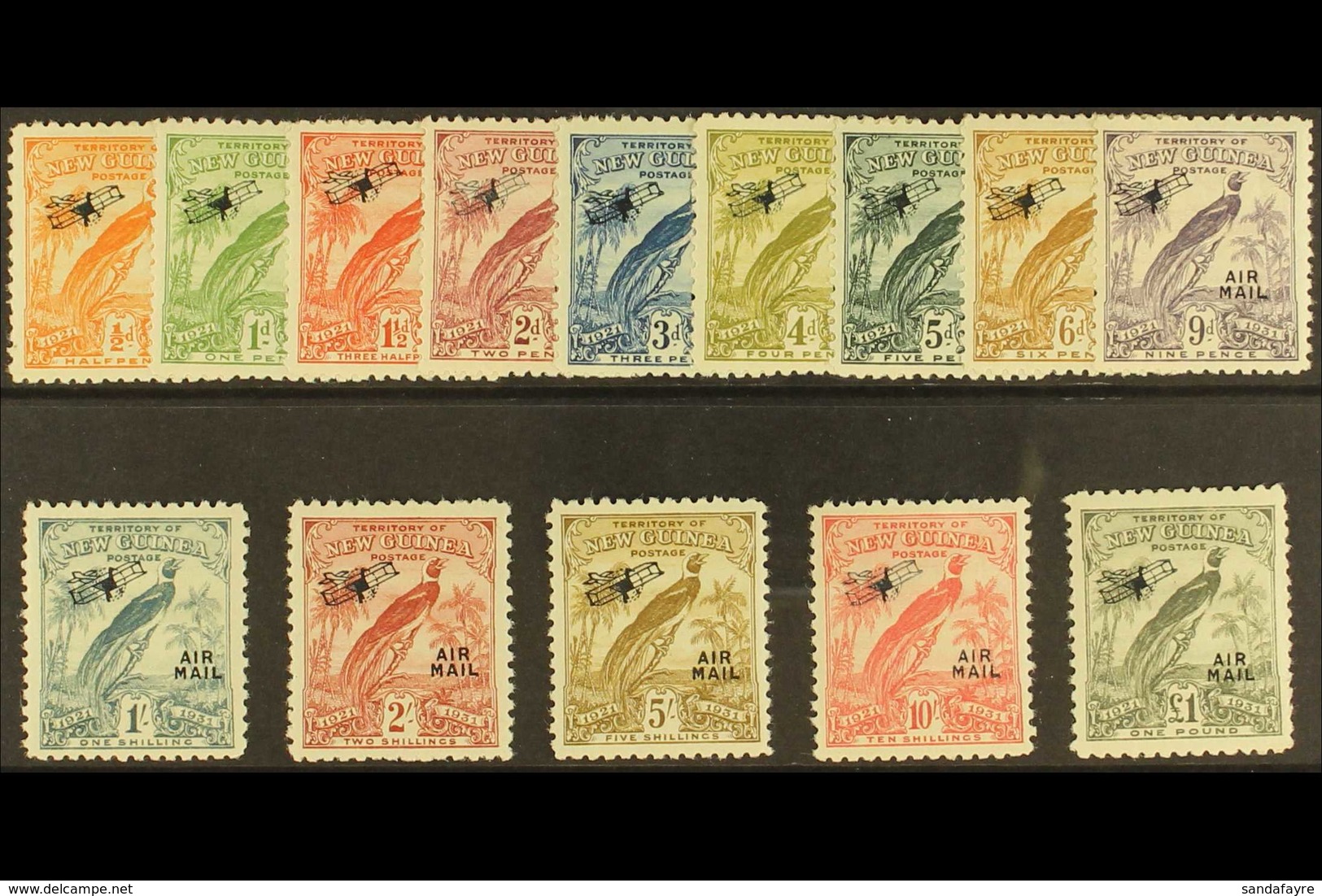 1931 Air Overprinted Set Complete, SG 163/76, Never Hinged Mint (14 Stamps) For More Images, Please Visit Http://www.san - Papua-Neuguinea