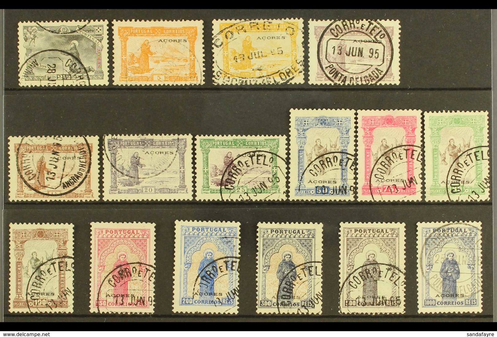 AZORES 1895 St Anthony Set, Mi 75/89, SG 156/70, Fine Used (15 Stamps) For More Images, Please Visit Http://www.sandafay - Otros & Sin Clasificación