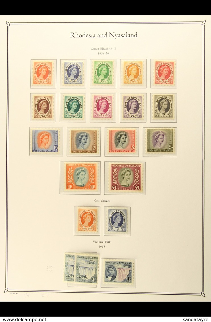 1954-1963 COMPLETE MINT COLLECTION On Hingeless Printed Leaves. A COMPLETE RUN, SG 1/49, Plus Coil Stamps, Dues (SG D 1/ - Rodesia & Nyasaland (1954-1963)