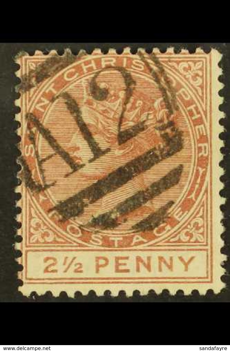 1882-90 2½d Deep Red-brown, SG 15, Fine With Good Colour And Neat A12 Cancel. For More Images, Please Visit Http://www.s - St.Christopher-Nevis & Anguilla (...-1980)