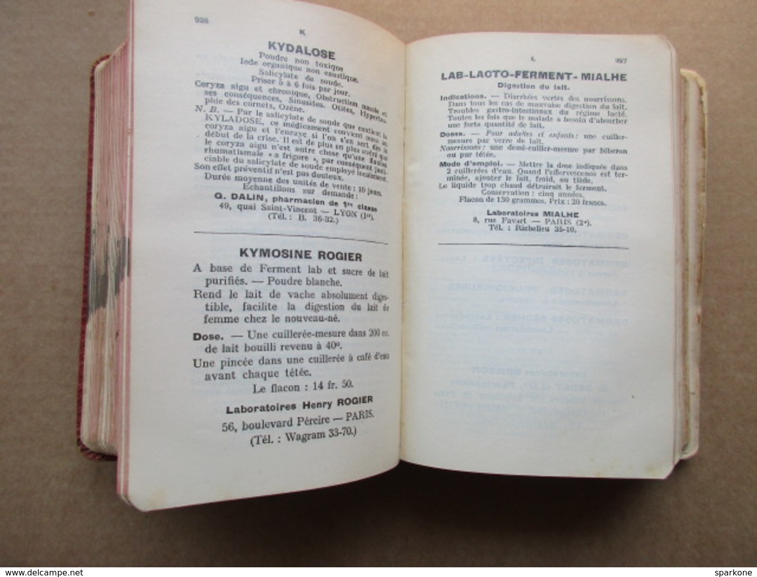 Dictionnaire De Spécialités Pharmaceutiques (Louis Vidal) éditions De 1938 - Dictionnaires