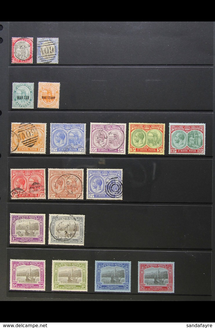 1903-1923 HIGH QUALITY All Different Mint Or Used Range - Note 1920-22 5s & 10s Very Fine Mint, 1923 Tercentenary 6d To  - St.Kitts Und Nevis ( 1983-...)