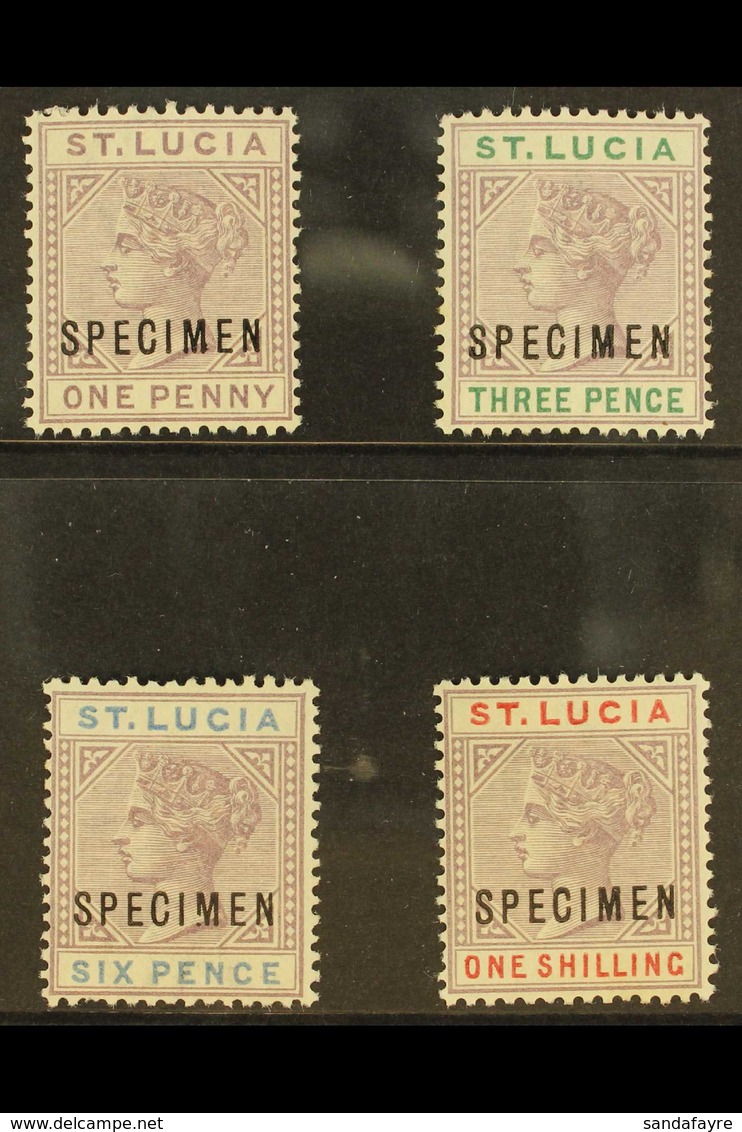 1886 - 7 Complete QV Set To 1s, Perforated "Specimen", SG 39s/42s, Fresh Mint, Part Og. (4 Stamps) For More Images, Plea - St.Lucia (...-1978)
