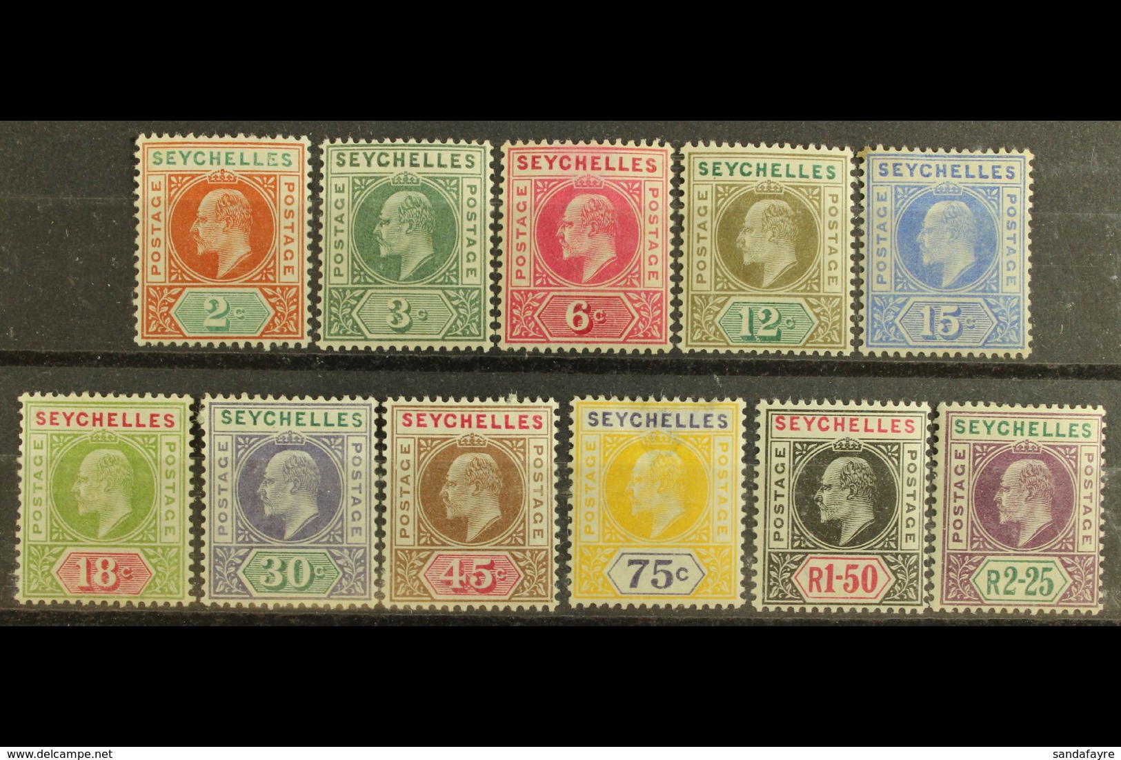 1903 KEVII Crown CA Watermark Set, SG 46/56, Mostly Fine Mint, 75c With Hinge Thin. (11 Stamps) For More Images, Please  - Seychellen (...-1976)