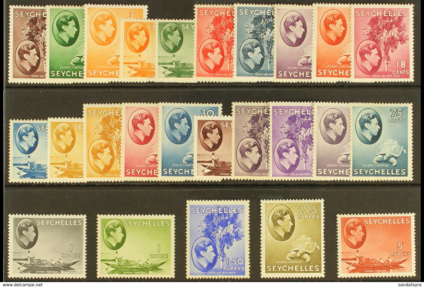 1938-49 Pictorial Definitives Set Complete, SG 135/49, Very Fine Mint, Cat £550 (25 Stamps) For More Images, Please Visi - Seychellen (...-1976)