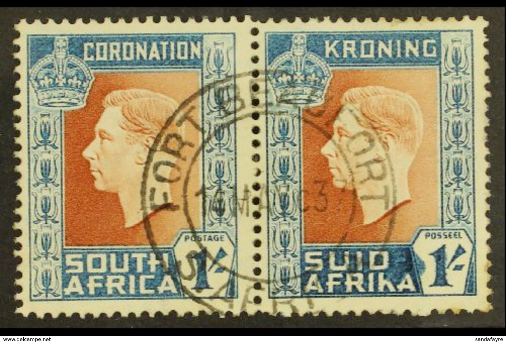 1937 1s Coronation, Hyphen Omitted With Blue Ink Inside Value Tablet, SG 75a, Very Fine Used. For More Images, Please Vi - Unclassified