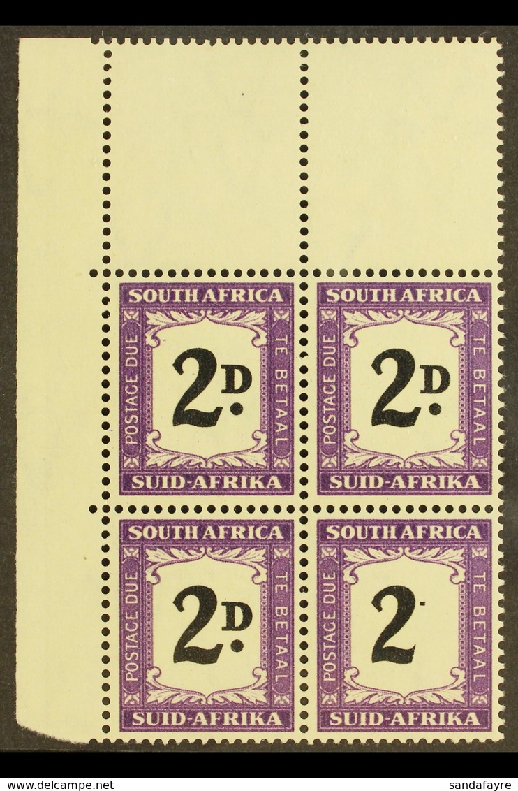 POSTAGE DUE VARIETY 1950-8 2d Black & Violet, Block Of Four With "D" Almost Entirely OMITTED In One Position, SG D40 Var - Sin Clasificación