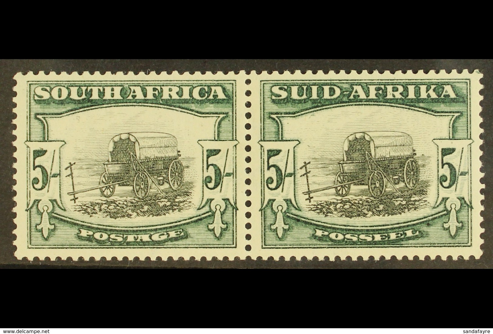 UNION VARIETY 1933-48 5s Black & Green, Wmk Inverted, BROKEN YOKE PIN VARIETY, SG 64aw, Very Fine Mint, Scarce Shade For - Ohne Zuordnung