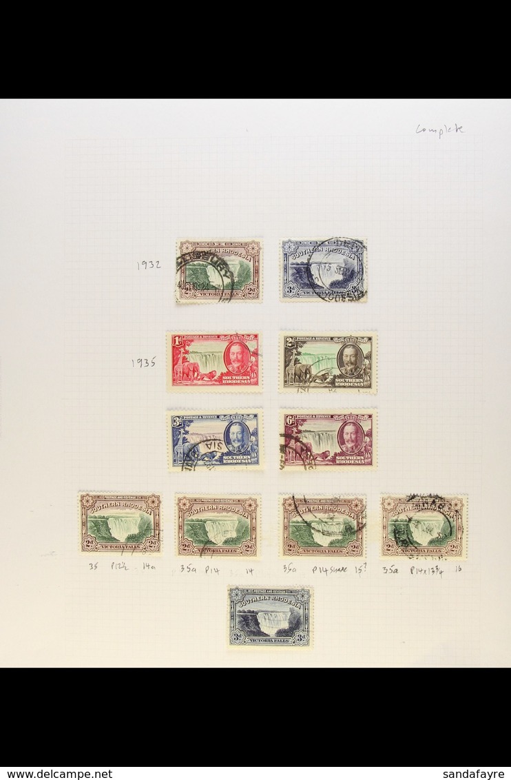1932-64 Fine Used Collection On Pages, Incl. 1935 Jubilee Set, 1937 Set, 1953 Definitive Set, 1964 Set Etc. (80+ Stamps) - Südrhodesien (...-1964)