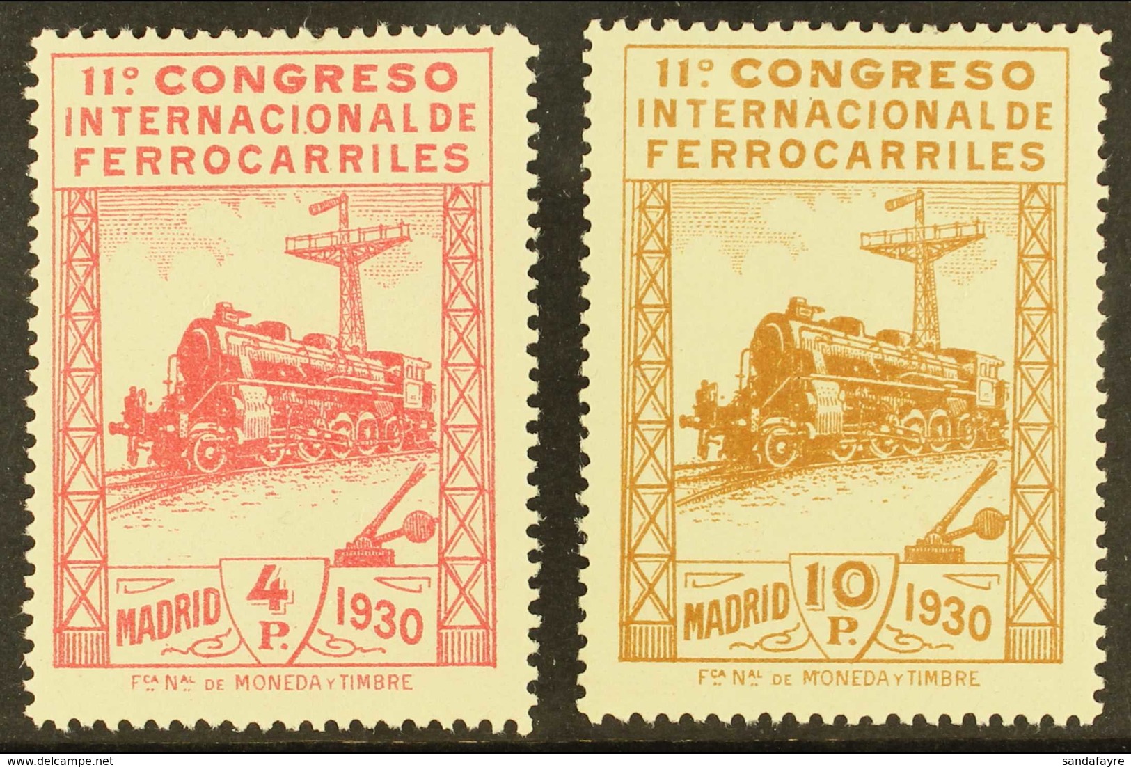 1930 4p Carmine & 10p Brown Railway Congress, Mi 455/6, SG 545/6, Fine Mint (2). For More Images, Please Visit Http://ww - Sonstige & Ohne Zuordnung