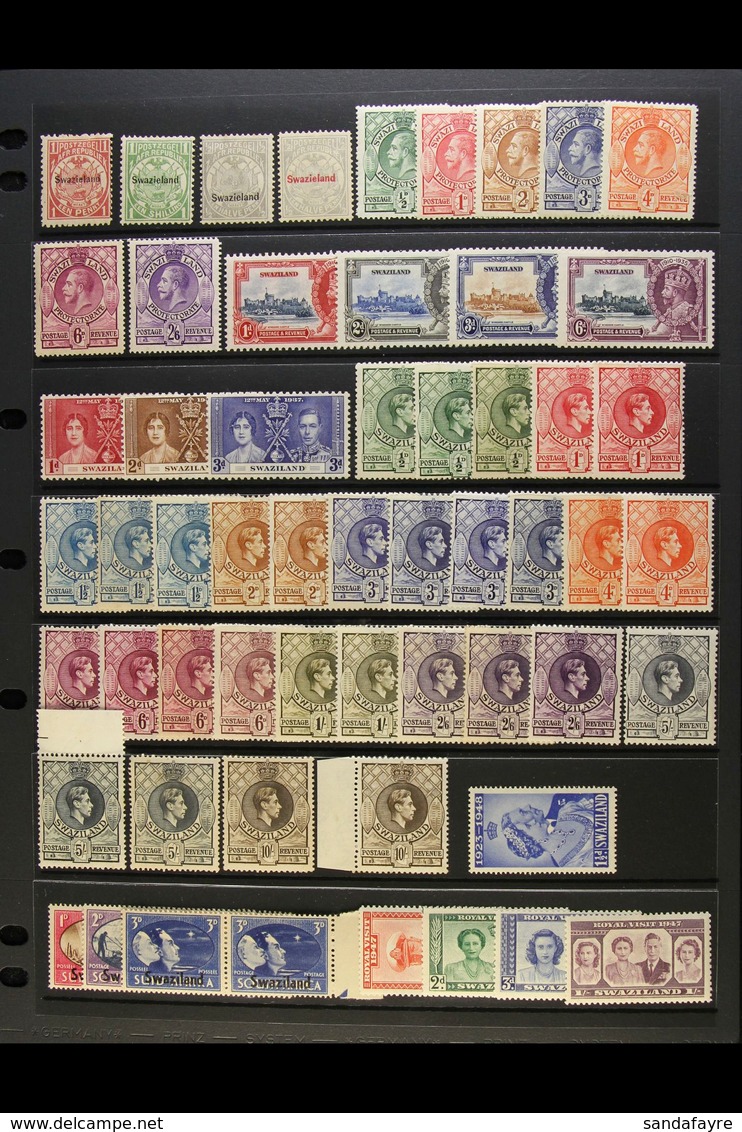 1889-1977 MINT COLLECTION Includes 1889-90 1d & 1s, Plus ½d With Both Ovpt Colours, 1933 KGV Defins To 2s6d, 1938-54 KGV - Swaziland (...-1967)