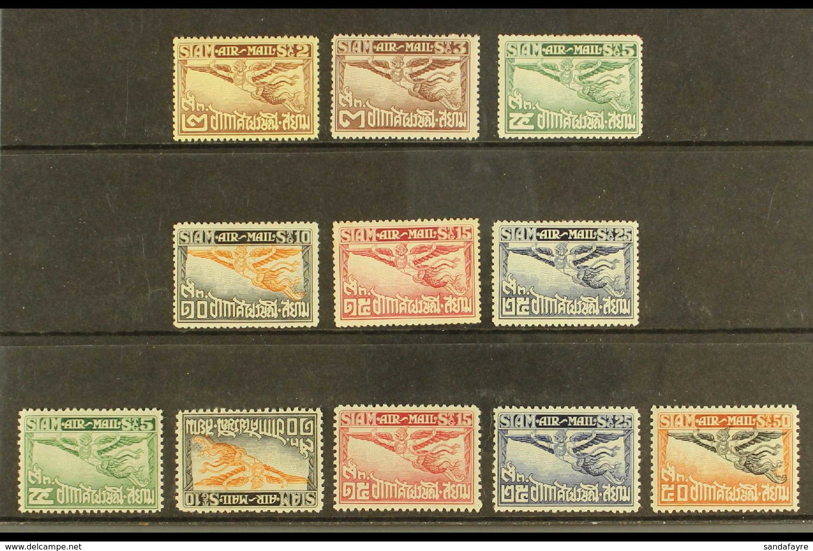 1925-39 Fine Mint Air Post Stamps With 1925 (perf 13½-15) 2s, 3s, 5s, 10s, 15s, And 25s, Plus 1930-37 (perf 12½)5s, 10s, - Tailandia