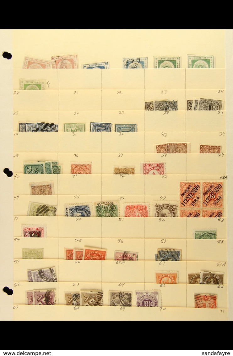 1859-1970's ATTRACTIVE ACCUMULATION On Stock Pages, Fine Mint (many Never Hinged) And Used Stamps With Light Duplication - Uruguay
