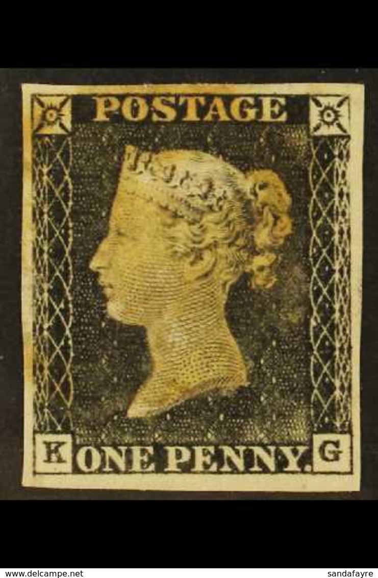 1840 1d Grey- Black 'KG' Plate 1a, SG 3, Used With 4 Margins & Light Red MC Cancellation. For More Images, Please Visit  - Ohne Zuordnung
