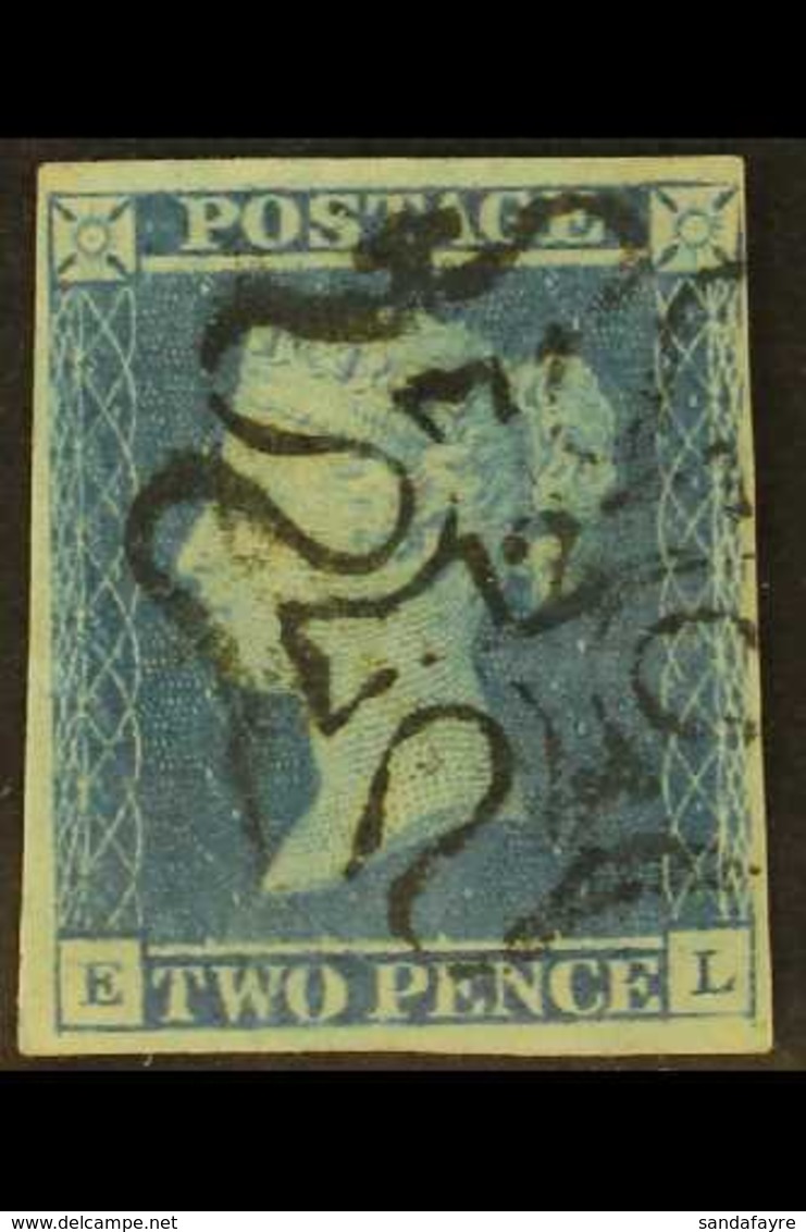 1841 2d Blue "EL", With Centrally Struck "12 " In Maltese Cross, Clear To Good Margins All Round, Attractive Stamp. Cat  - Otros & Sin Clasificación