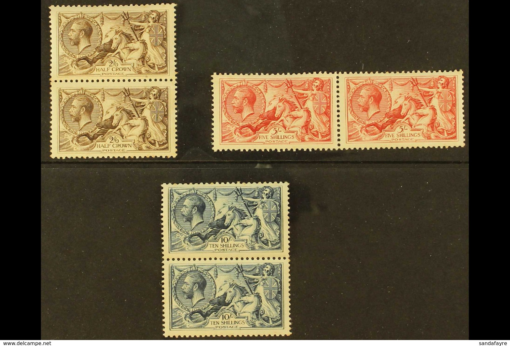 1918-19 Bradbury Seahorses Set In PAIRS, SG 413a/417, Never Hinged Mint With Occasional Minor Fault. Unusual Multiples ( - Unclassified