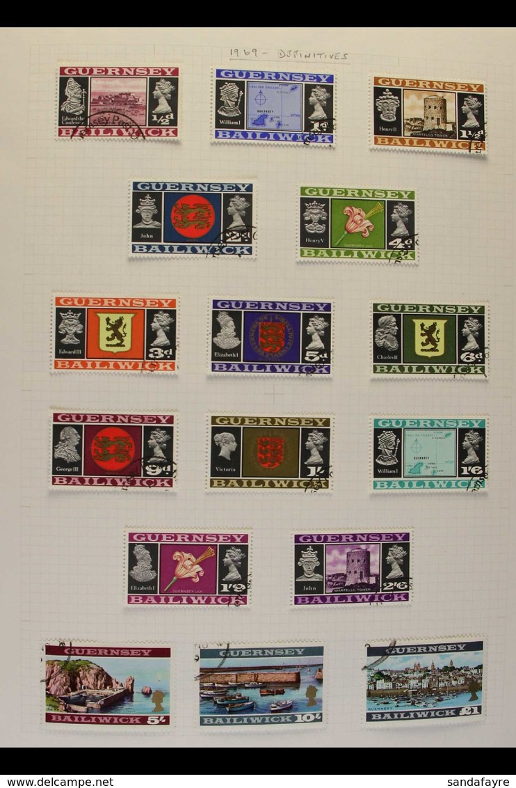 GUERNSEY, JERSEY AND ISLE OF MAN 1958-1982 VERY FINE CDS USED Presented In A Multi Ring "SG" Binder With Matching Slipca - Other & Unclassified