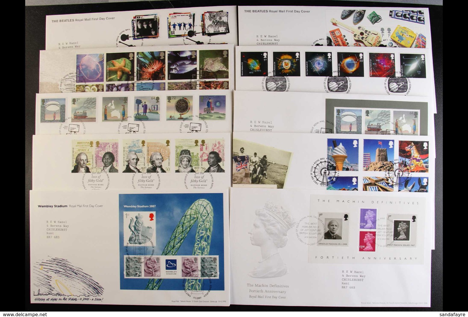 2007 COMPLETE YEAR SET For All Commemorative Sets And Miniature Sheets, Incl Commemorative Extras, On Illustrated FDC's, - FDC