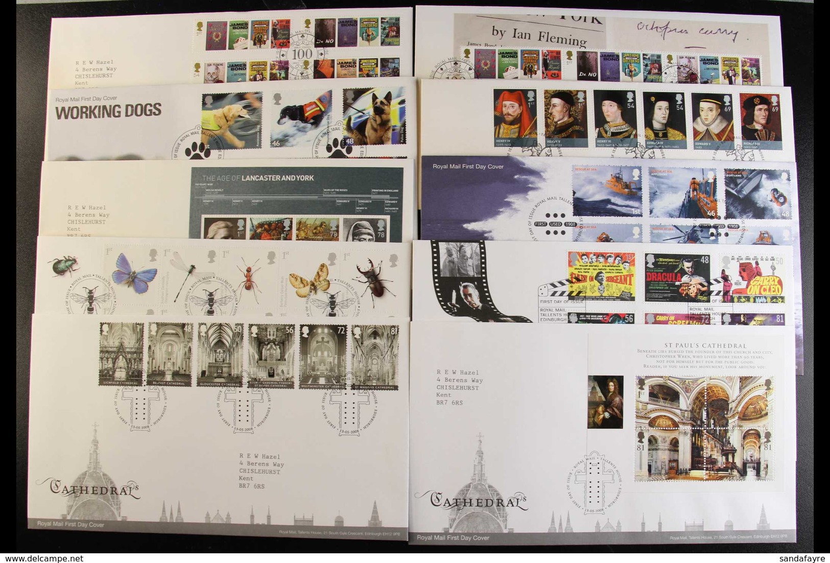 2008 COMPLETE YEAR SET For All Commemorative Sets And Miniature Sheets, Incl Commemorative Extras, On Illustrated FDC's, - FDC