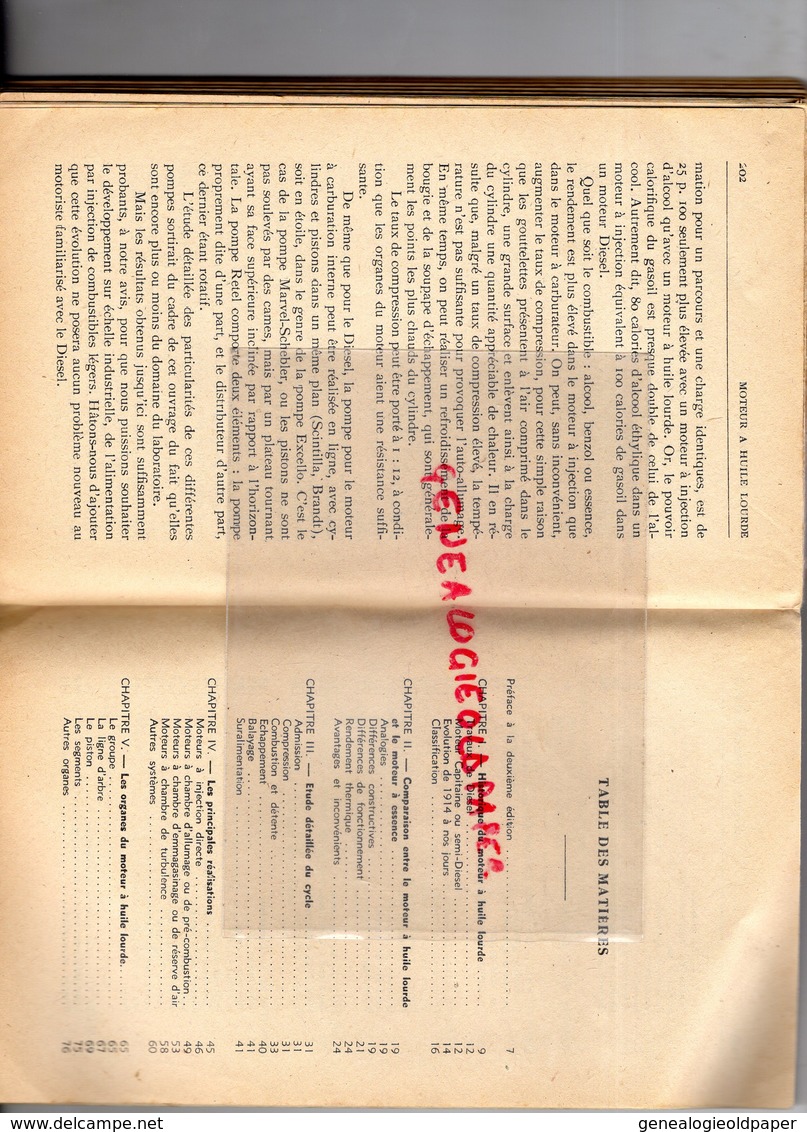 GUIDE PROFESSIONNEL DU MOTEUR A HUILE LOURDE- DIESEL- N.L. ERPELDING INGENIEUR MOTORISTE- EDITIONS CHIRON PARIS 1948