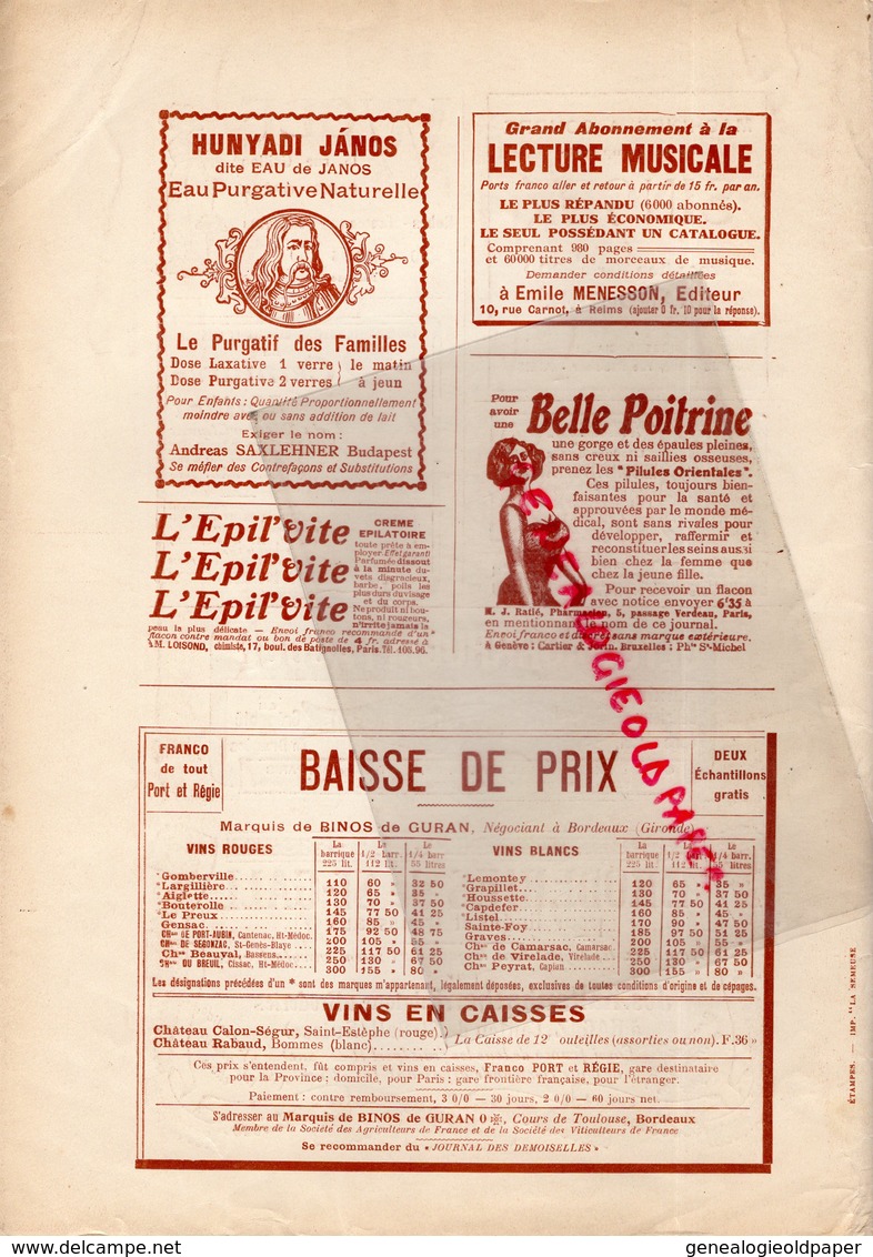 JOURNAL DES DEMOISELLES-LA COMTESSE JEAN DE CASTELLANE A LA CHASSE- FRANZ LISZT-1911- PENDANT LE BAL - Caccia/Pesca