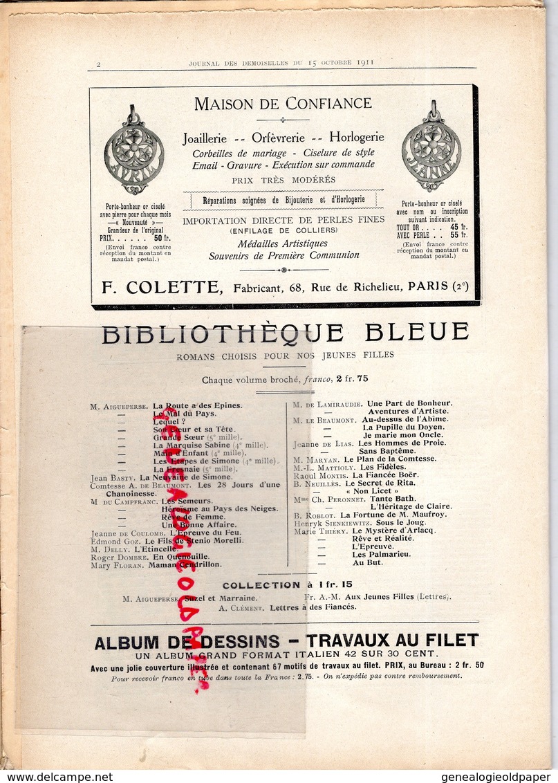 JOURNAL DES DEMOISELLES-LA COMTESSE JEAN DE CASTELLANE A LA CHASSE- FRANZ LISZT-1911- PENDANT LE BAL - Fischen + Jagen