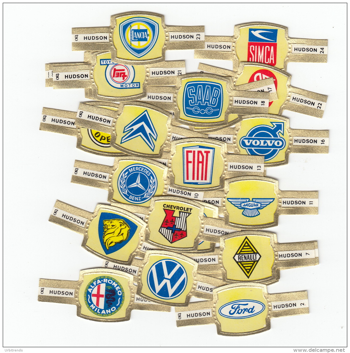 24 Cigar Bands Hudson Automerken Car Brands - Bagues De Cigares