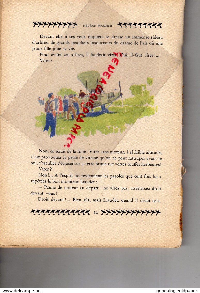 AVIATION-AVION-  HELENE BOUCHER PAR ROLAND TESSIER-ILLUSTRATIONS PAUL LENGELLE-AERODROME ROLAND GARROS -FLAMMARION 1943