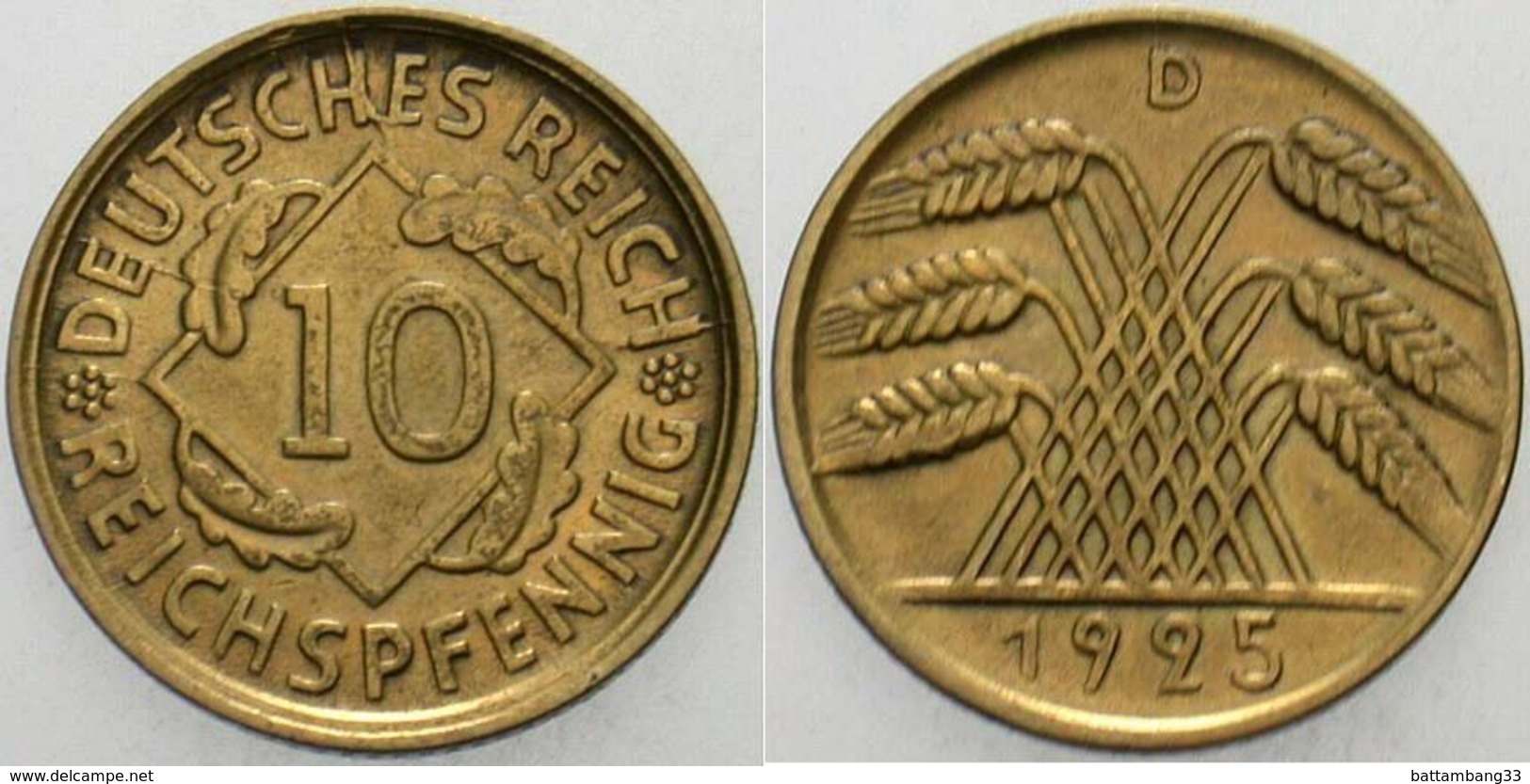 10 REICHPFENNIG 1925 - 10 Rentenpfennig & 10 Reichspfennig