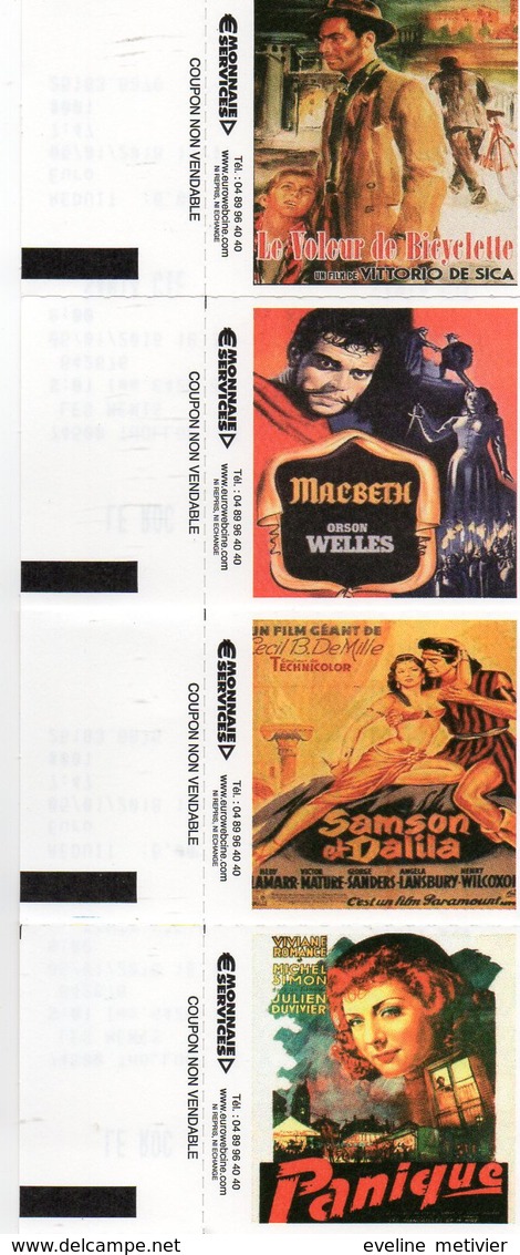 2 TICKETS CINEMA LE ROC 74 THOLLON LES MEMIS VISUEL PANIQUE SAMSON ET DALILA MACBETH LE VOLEUR DE BICYCLETTE - Tickets - Entradas